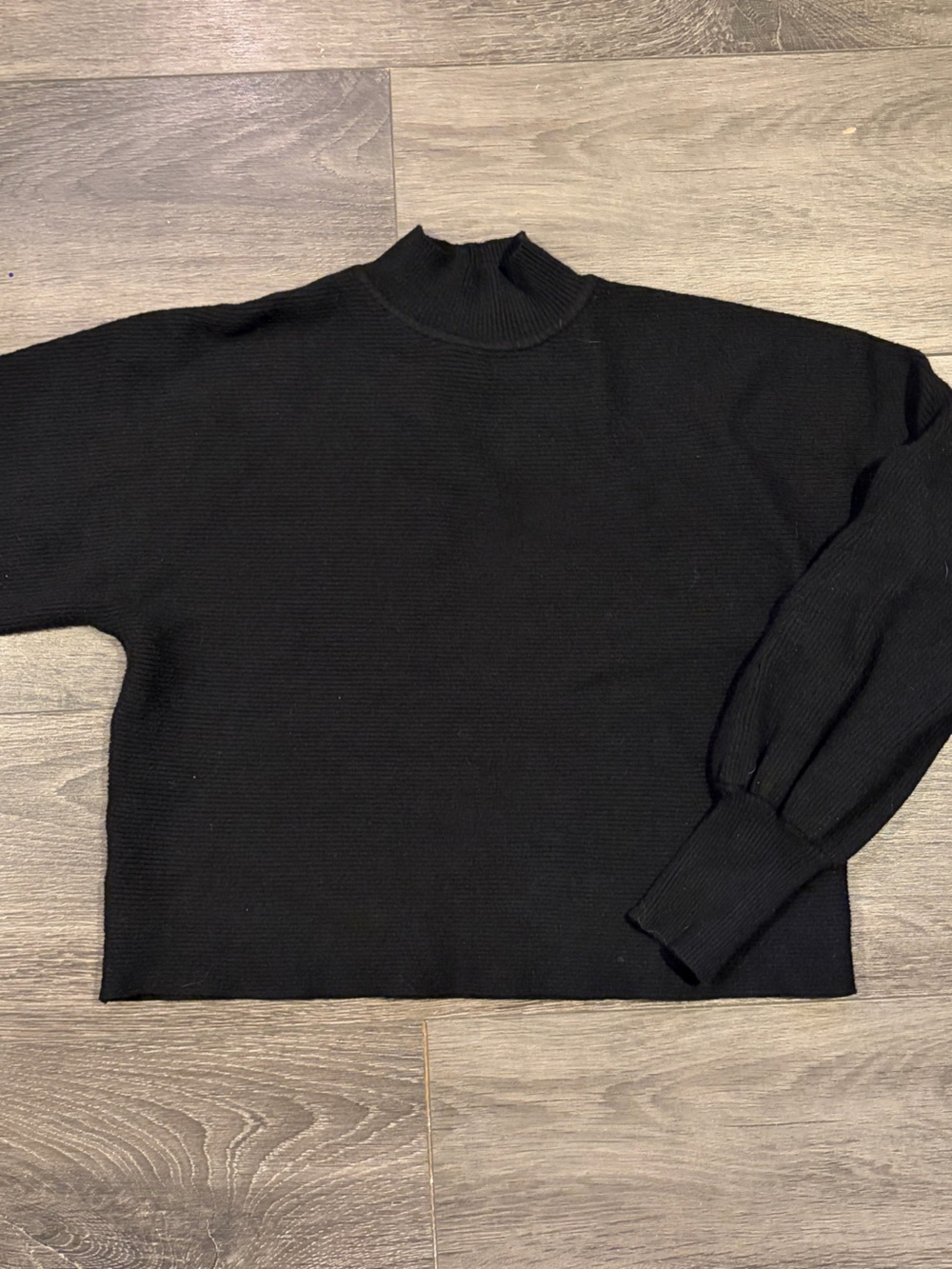 T Tahari Womens Large Black Mock Neck Knit Sweater
